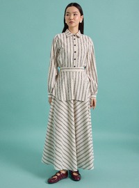 Ensemble Chemise & Jupe Rayée Bleu