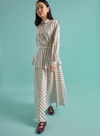 Ensemble Chemise & Jupe Rayée Bleu