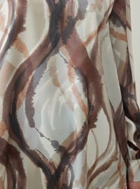 Tunique Basique Motif Pinceau Marron Motif Refka