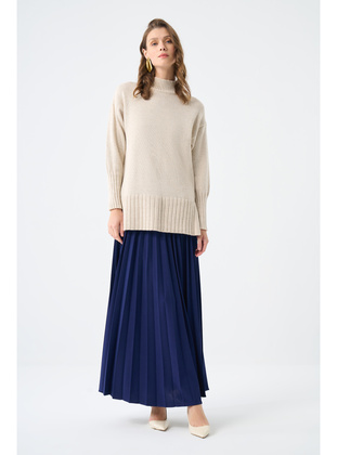 Navy Blue - Skirt - MIZALLE