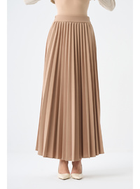Plissierter Krepprock Beige