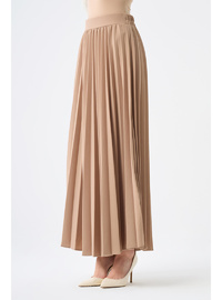 Plissierter Krepprock Beige
