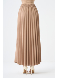 Plissierter Krepprock Beige