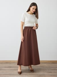 Refka Jupe Cloche Taille Élastique Marron