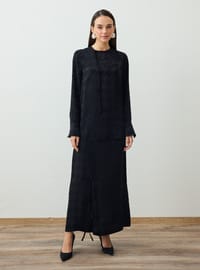 Patterned Tunic Skirt Set Black Refka