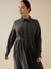 Große Größe Kleid Anthrazit Alia F2 DR