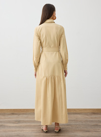 Robe Modeste Beige Foncé Refka F2