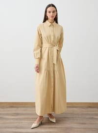 Robe Modeste Beige Foncé Refka F2
