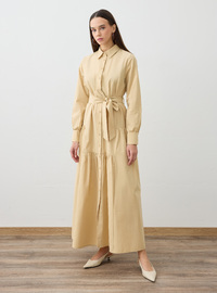Robe Modeste Beige Foncé Refka F2