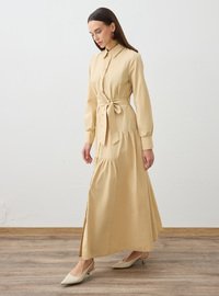 Robe Modeste Beige Foncé Refka F2