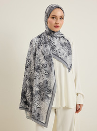 Châle Motif Ethnique Gris Tuva