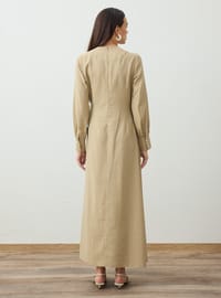 Robe Modeste Beige Foncé Refka