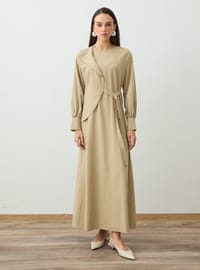 Robe Modeste Beige Foncé Refka