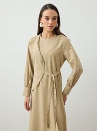 Robe Modeste Beige Foncé Refka
