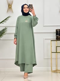 Mint Green - Unlined - Crew neck - Suit