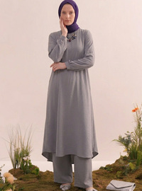 Anthracite - Unlined - Crew neck - Suit