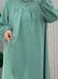 Büzgülü Pantolon Takım - Mint Yeşili