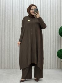 Marron - Tissu non doublé - Collier cubain - Ensemble