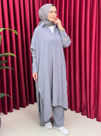 Tesettür Tunik Pantolon Takım - Antrasit