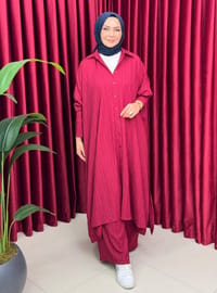 Tesettür Tunik Pantolon Takım - Bordo