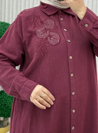 Bordeaux - Tissu non doublé - Collier cubain - Ensemble