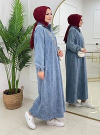 Bleu - Tissu non doublé - Robe