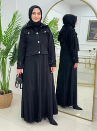 Ceketli Jile Elbise Seti - Siyah