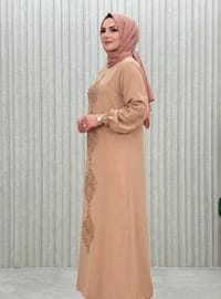 Camel - Tissu non doublé - Robe
