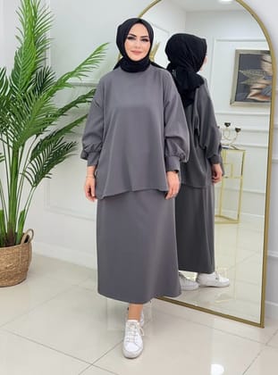 Anthracite - Unlined - Crew neck - Suit - MODANURSEDA