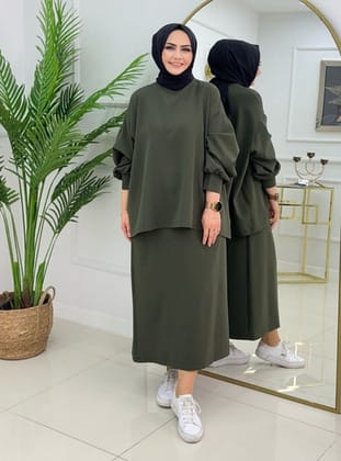 زيتي - نسيج غير مبطن - قبة مدورة - أطقمة - MODANURSEDA
