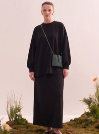Black - Unlined - Crew neck - Suit