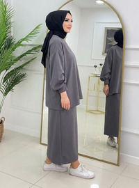 Anthracite - Unlined - Crew neck - Suit