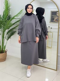 Anthracite - Unlined - Crew neck - Suit