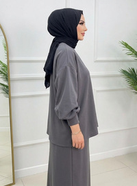 Anthracite - Unlined - Crew neck - Suit