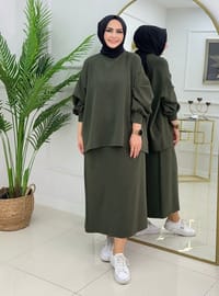 Khaki - Unlined - Crew neck - Suit