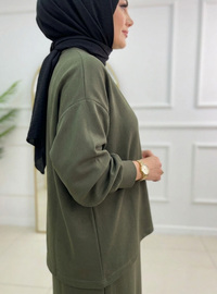 Khaki - Unlined - Crew neck - Suit