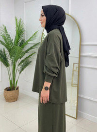 Khaki - Unlined - Crew neck - Suit
