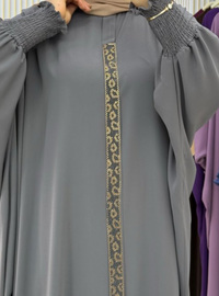 Anthracite - Unlined - Crew neck - Abaya