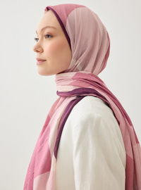 Gekreppter Rosa Geometrischer Schal Tuva