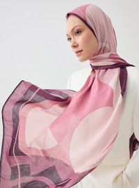 Gekreppter Rosa Geometrischer Schal Tuva