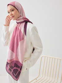 Gekreppter Rosa Geometrischer Schal Tuva