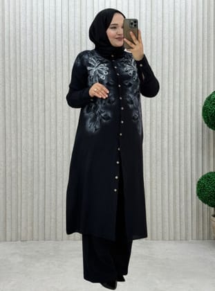 Noir - Tissu non doublé - Collier cubain - Ensemble - MODANURSEDA