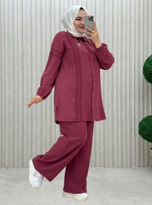 Bordeaux - Tissu non doublé - Collier cubain - Ensemble - MODANURSEDA
