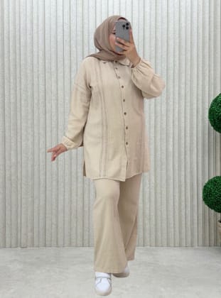 Gris - Tissu non doublé - Collier cubain - Ensemble - MODANURSEDA