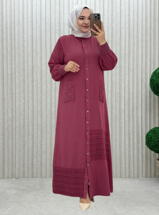 Burgundy - Unlined - Crew neck - Topcoat - MODANURSEDA