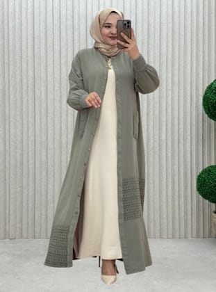 Khaki - Unlined - Crew neck - Topcoat - MODANURSEDA