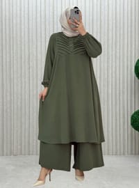 Khaki - Unlined - Crew neck - Suit