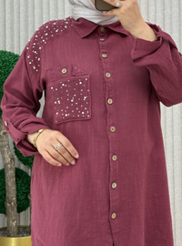 Bordeaux - Tissu non doublé - Collier cubain - Ensemble
