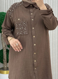 Marron - Tissu non doublé - Collier cubain - Ensemble