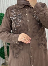 Marron - Tissu non doublé - Collier cubain - Ensemble